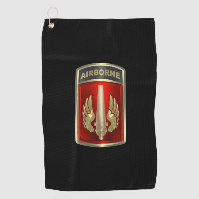 18th Field Artillery Brigade Airborne Patch Golf Towel (Front)