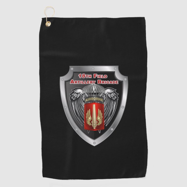 18th Field Artillery Brigade Airborne Shield Golf Towel (Front)