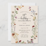 18th Floral Birthday Invitation<br><div class="desc">This stylish & elegant 18th birthday invitation features gorgeous hand-painted watercolor wildflowers arranged as a lovely wreath perfect with an elegant hand-lettered script. Find matching items in the Boho Wildflower Wedding Collection.</div>