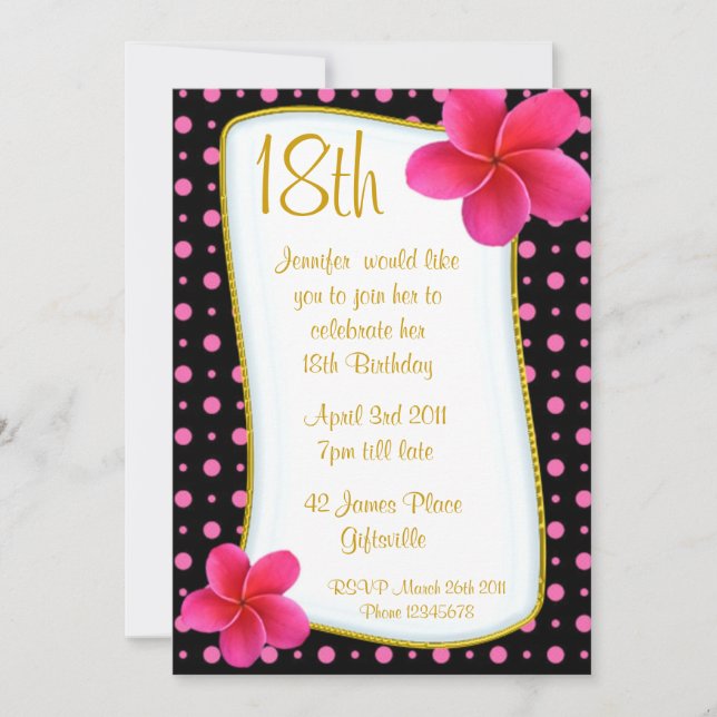 18th Franjapani Party Invitation (Front)