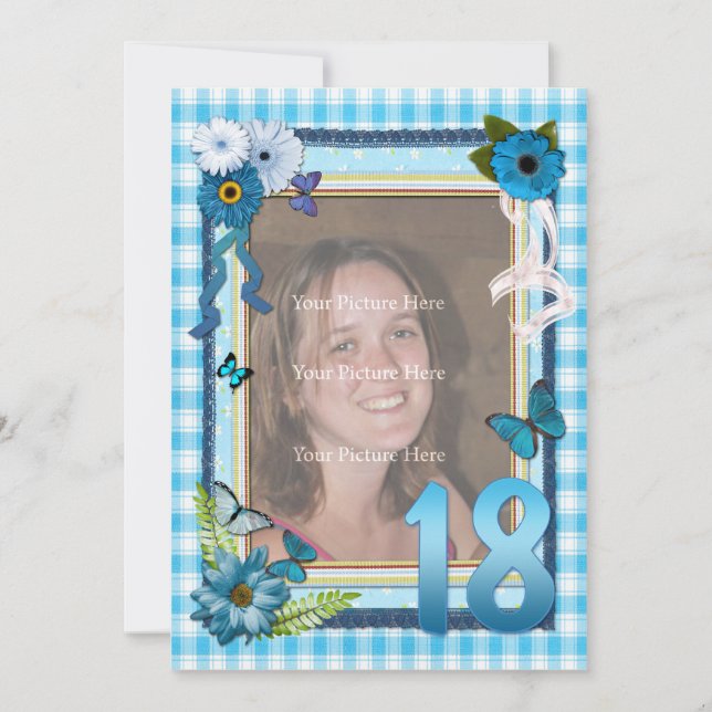 18th Photo birthday party invitation (Front)