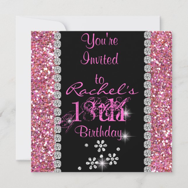 18th PINK CHIC Birthday Party Invitation (Front)