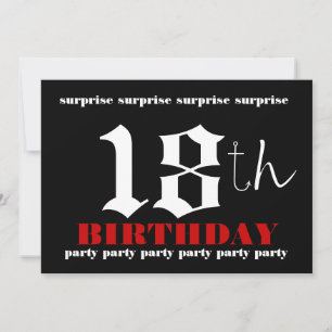 18th SURPRISE Birthday Party Invitation Template