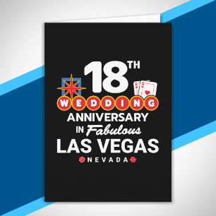18th Wedding Anniversary Couples Las Vegas Trip Card