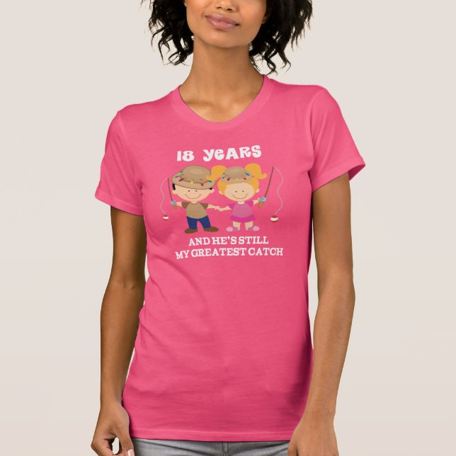 18th Wedding Anniversary Funny Gift For Her T-Shirt (Front)