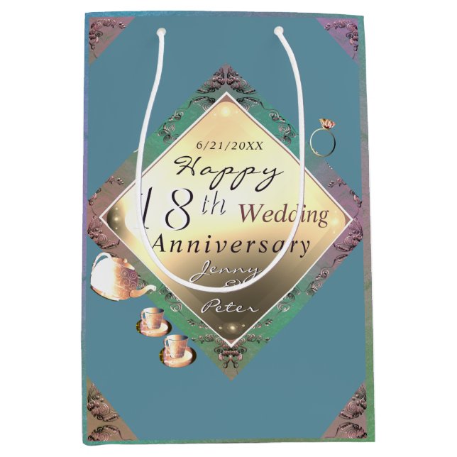 18th Wedding Anniversary Gift Bag (Front)