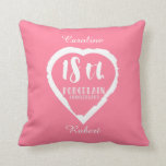 18th Wedding anniversary traditional porcelain Cushion<br><div class="desc">If you would like any help customising this design please contact me,  there is an ask this designer button,  just below this text. A romantic heart brush stroke design for people celebrating 18th wedding anniversary. Porcelain is the traditional gift for this occasion.</div>