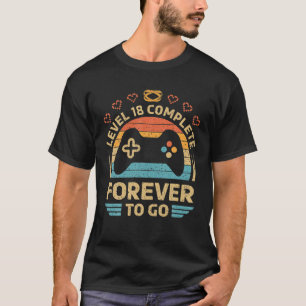 18Th Wedding Anniversary Video Gamer Level 18 Comp T-Shirt