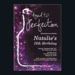 18th Wine Birthday Aged to Perfection Purple Invitation<br><div class="desc">18th Wine Birthday Invitation. Aged to Perfection. Black and Purple Glitter. Red Wine. Wine Tasting Invitation. Black and Gold Glitter Champagne. 18th 20th 21st 30th 40th 50th 60th 70th 80th 90th 100th, Any Ages. For further customisation, please click the "Customise it" button and use our design tool to modify this...</div>