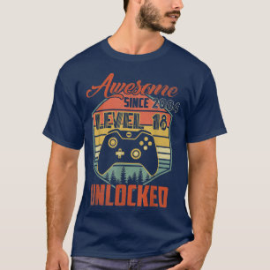 18th Year Old Birthday Gift Awesome Since 2004 Vid T-Shirt