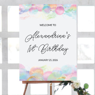 18x24" Colourful Rainbow Bubble Welcome Birthday  Poster