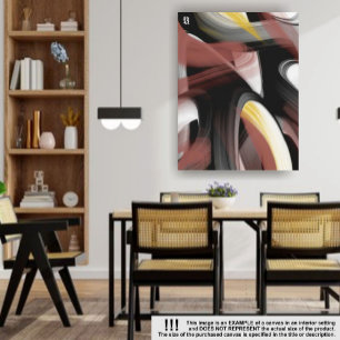 18x24" Trend Abstract Art Black White Powdery Canvas Print