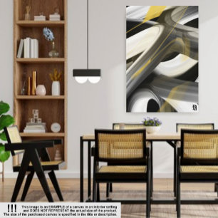 18x24" Trend Abstract Art Canvas Black White Gold Print