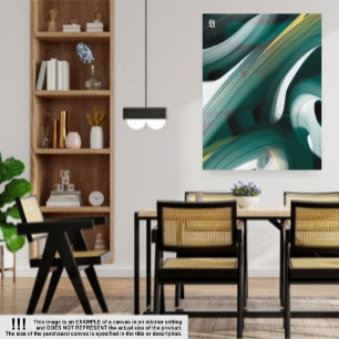 18x24" Trend Abstract Art Canvas Black White Green Print