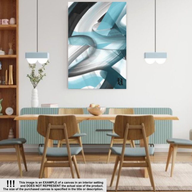 18x24" Trend Stormy Ocean Abstract Art Canvas Blue (Creator Uploaded)