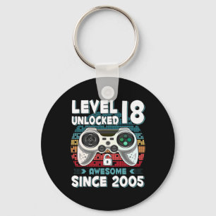 18yr Bday Son Boy Funny Gamer 18th 18 Year Old Bir Key Ring