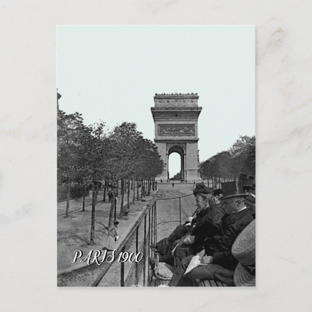 1900 arc de triomphe paris Paris Bus Ride People Postcard (Front)