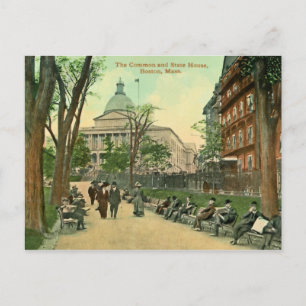 1900 Common and State House Boston MA Poster Postcard