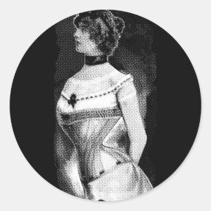 1900 Corset Ad Classic Round Sticker