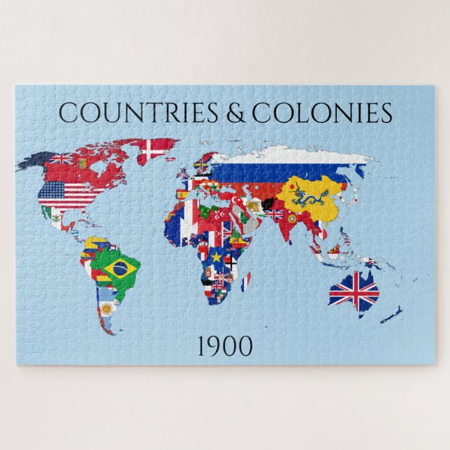 1900 countries colonies flags jigsaw puzzle (Horizontal)