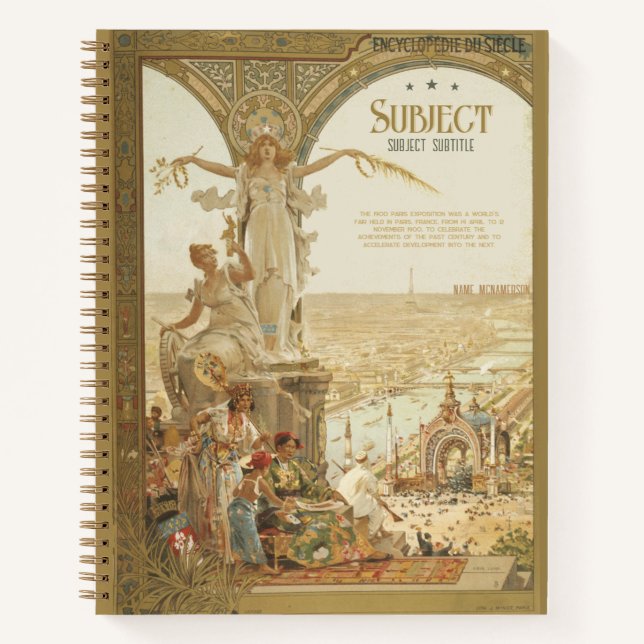 1900 Paris Exhibition Poster Bullet Journal (Front)