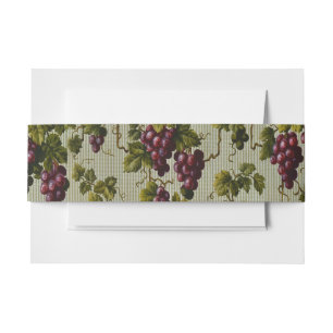 1900 Vintage Grapes Fruit Botanical Design Invitation Belly Band