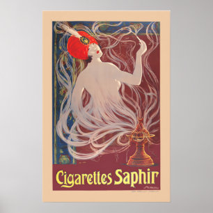 1900s Cigarettes Saphir Vintage Style Tobacco Poster