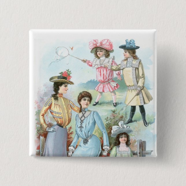 1900s Fashion 15 Cm Square Badge (Front)