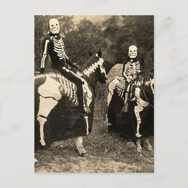 1900's Skeleton Horsemen Postcard (Front)