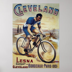 1901 BICYCLE BORDEAUX to PARIS Poster