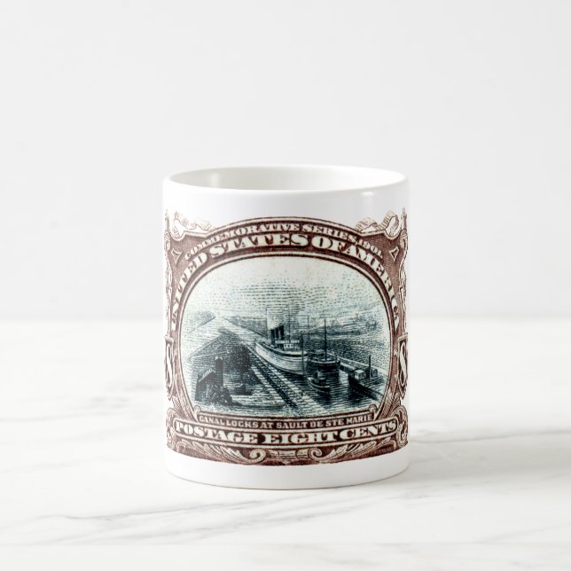 1901 Canal Locks Michigan Coffee Mug (Center)