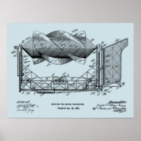 1901 Flying Machine Aeroplane Art Drawing Print