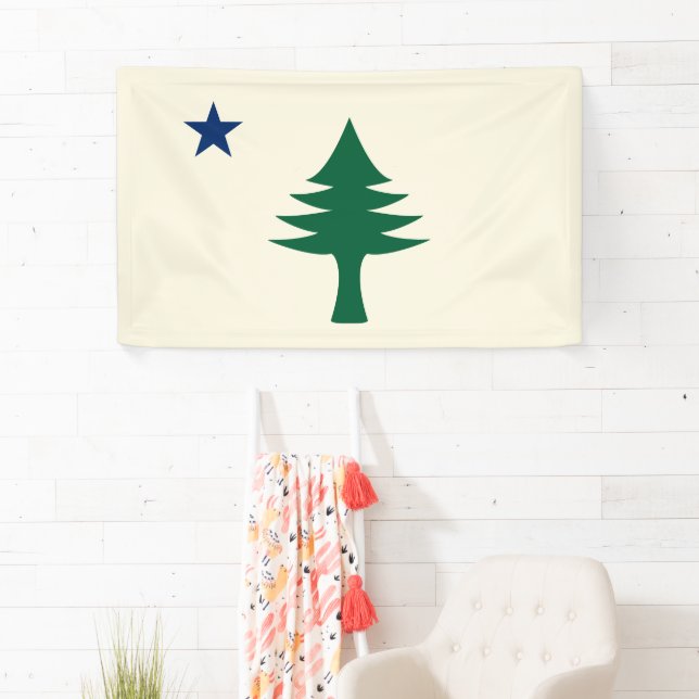 1901 Maine Flag Indoor Banner (Insitu)