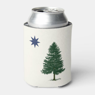 1901 Maine Flag - Vintage Style Can Cooler
