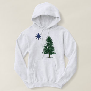 1901 Maine Flag - Vintage Style Hoodie