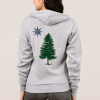 1901 Maine Flag - Vintage Style Zip Hoodie