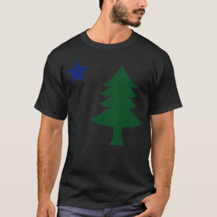 1901 Old First Flag of Maine Pine Tree and Star  T-Shirt