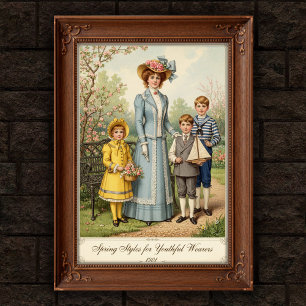 1901 Vintage Outdoor Fashion Wall Poster 