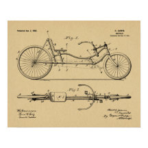 1902 Bicycle Recumbent Design Patent Art Print