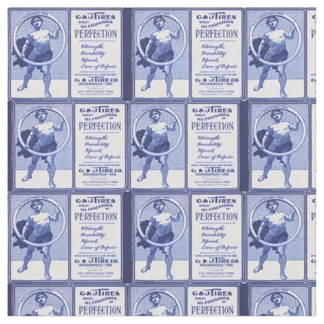 1902 G & J Tires ad print Fabric (Close Up)