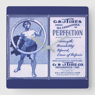1902 G & J Tires ad Square Wall Clock