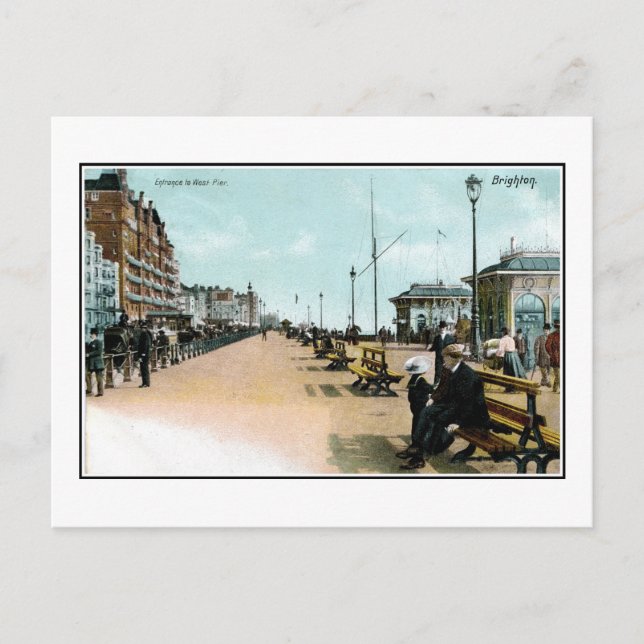 1903 Seaside view West Pier Brighton England Postcard (Front)