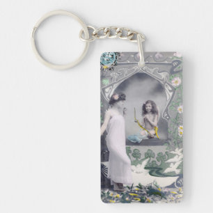 1904 Art Nouveau Valentine Key Ring
