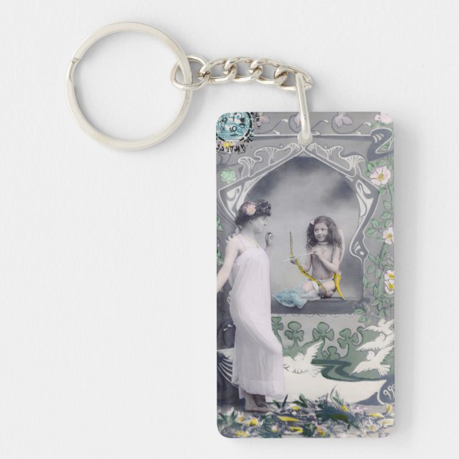 1904 Art Nouveau Valentine  Key Ring (Front)