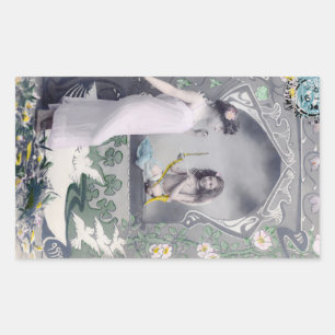 1904 Art Nouveau Valentine Rectangular Sticker