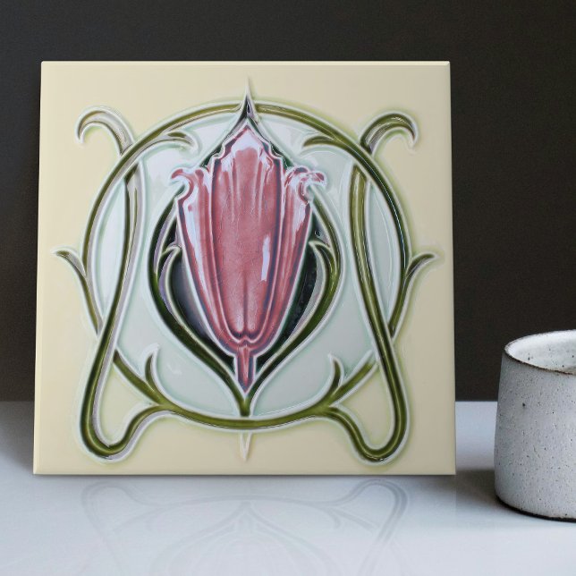 1905 Art Nouveau Gibbons UK Floral Tile (Creator Uploaded)