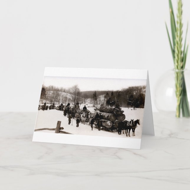 1905 Lumberjacks at work Card (Front)