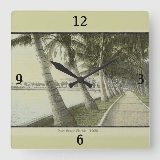 1905 Palm Beach Florida Wall Clock (Front)