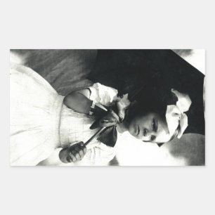 1905 Tough Little Girl Rectangular Sticker