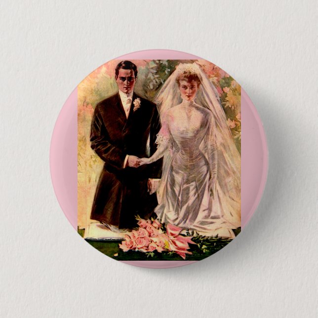 1906 Edwardian wedding 6 Cm Round Badge (Front)